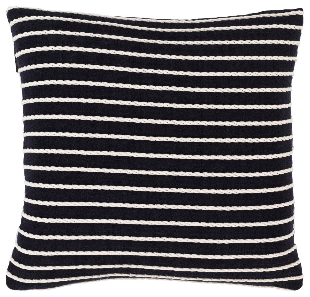 Surya Portside PTS-001 22"x22" Pillow Cover, Navy/White