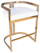 Gold and White Faux Leather Counter Stool