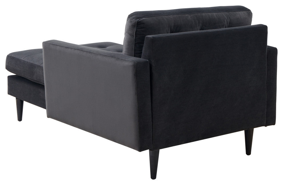 Safavieh Couture Curtis Tufted Chaise, Dark Grey, Dark Grey