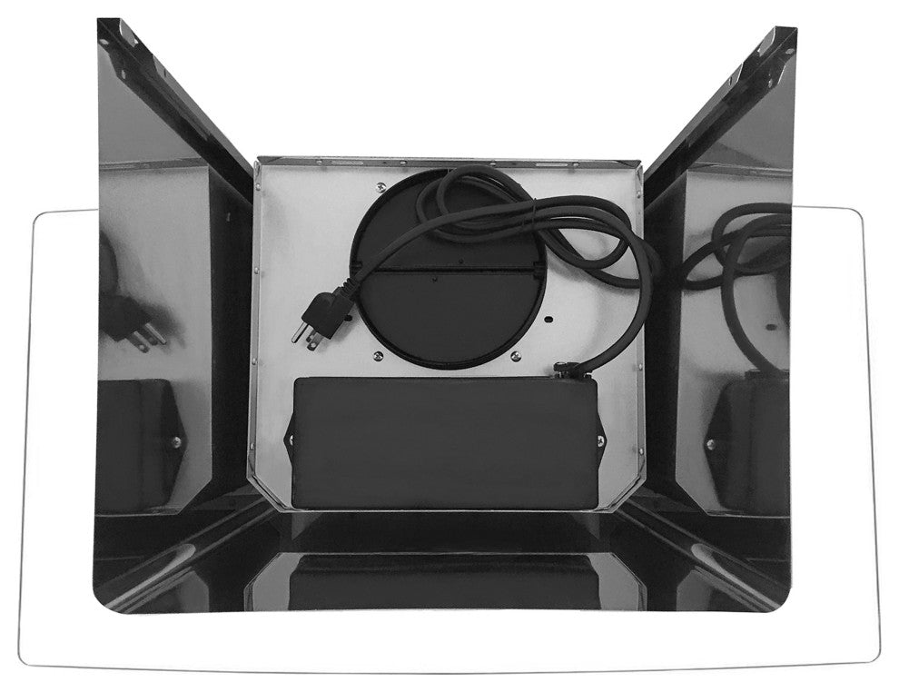 Cosmo 380 CFM Wall Mount Vent Range Hood With Permanent Filters & Glass Canopy, 36", Ductless