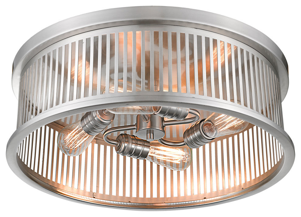 Zlite 334F4BN 4-Light Flush Mount, Brushed Nickel