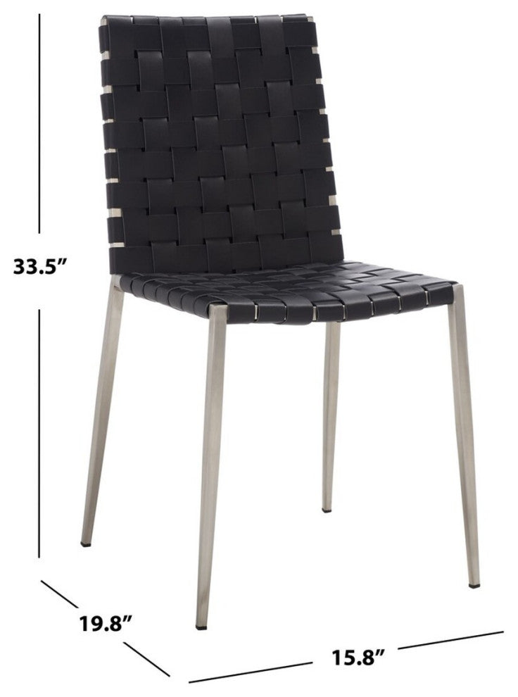 Safavieh Rayne Woven Dining Chair, Black/Silver