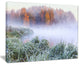 "Foggy Autumn Dawn Panorama" Landscape Print Wall Artwork, 20"x12"