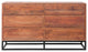 Modern Acacia Wood Dresser or Display Unit With Metal Base Walnut Brown/Black