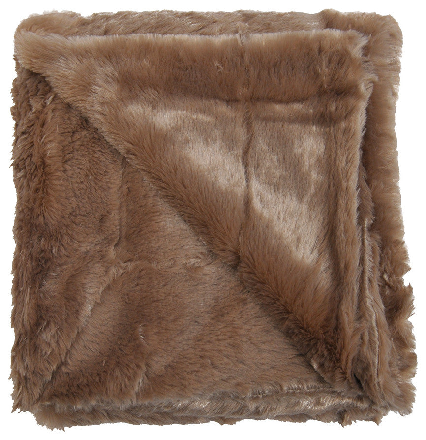 Double Sided Over-Sized Faux Fur Throw Blanket, Amphora, 70''''x80''''