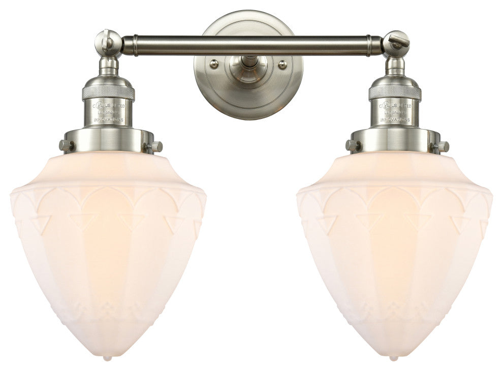 Innovations 208-SN-G661-7-LED 2 Light Bath Vanity Light, Brushed Satin Nickel