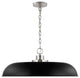Colony 1-Light Large Pendant, Matte Black With Polished Nickel