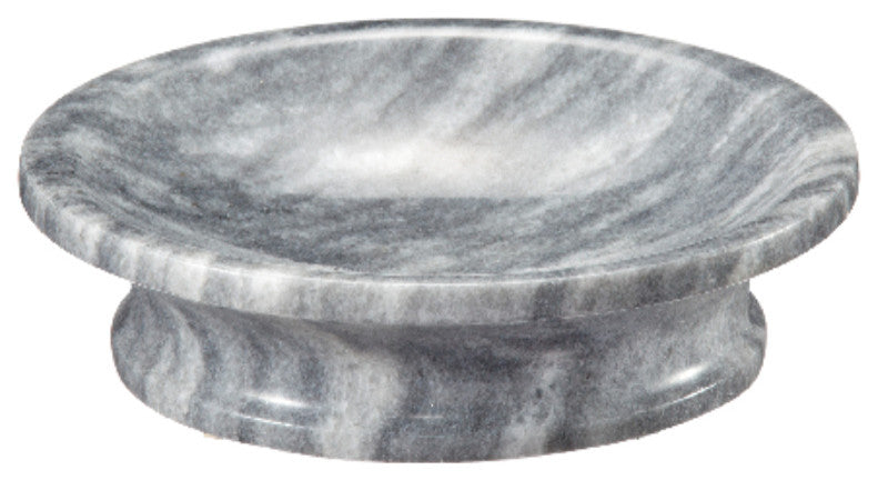 Vinca Collection Black and Gold Marble Round Soap Dish, Gray