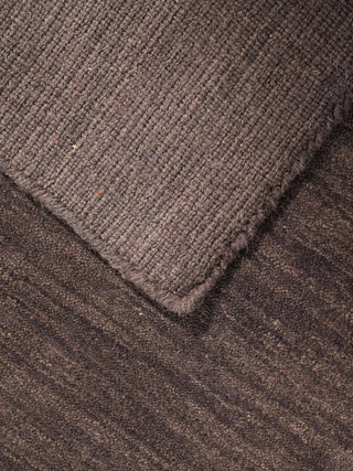 HAND KNOTTED LOOM WOOL ECO-FRIENDLY AREA RUGS - Rectangle, Charcoal, Solid, [Rectangle] 5'x8'