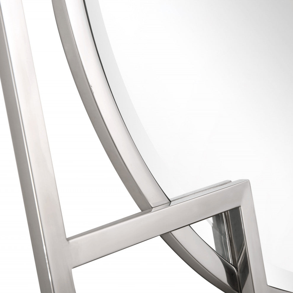 Silver Square Accent Metal Mirror