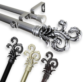 Malina 1" Double Curtain Rod, Light Gold, 28-48"