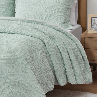 Madison Park Arya Medallion Faux Fur Plush Comforter Mini Set