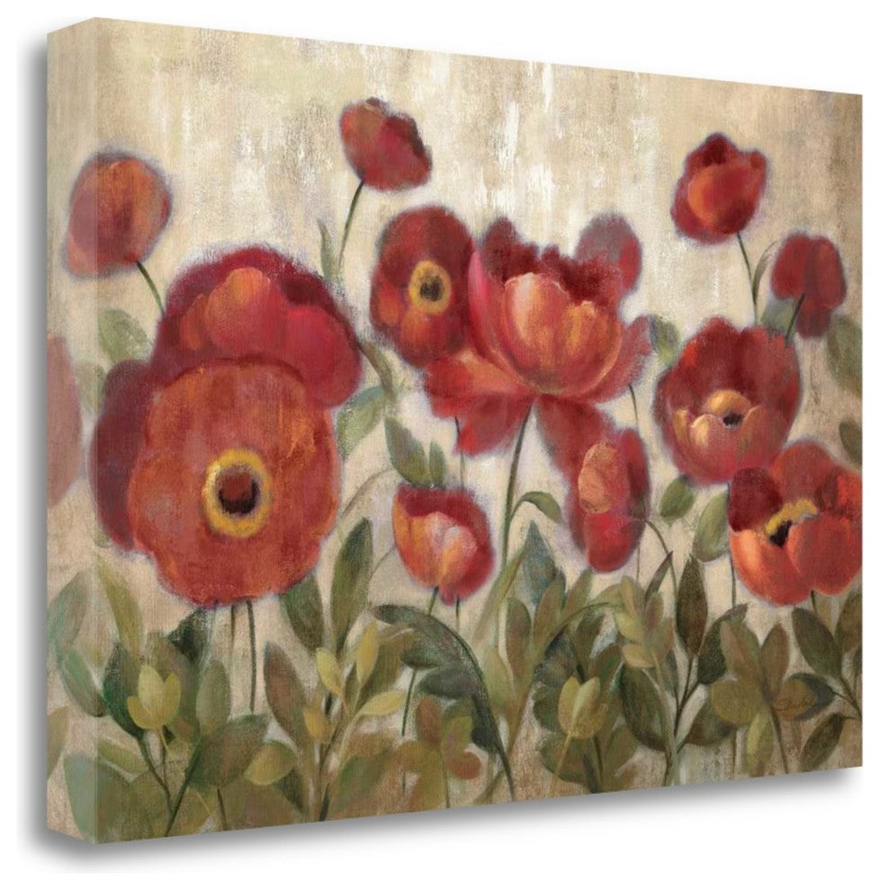 "Daydreaming Flowers Red" By Silvia Vassileva, Giclee on Gallery Wrap Canvas