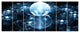Blue Water Drops on Mirror, Abstract Wall Art Canvas, 83"x32", 7 Panels