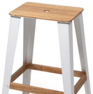 Wild Wooden Industrial 23.62" Bar Stool, White