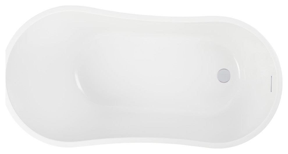 55" Freestanding Acrylic Bathtub, Pure White