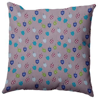 Dreidel Pattern Indoor/Outdoor Throw Pillow, Light Purple, 20"x20"