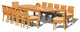 13-Piece Teak Set, 122" X-Large Rectangle Tbl, 12 Giva Chairs, Sunbrella Cushion