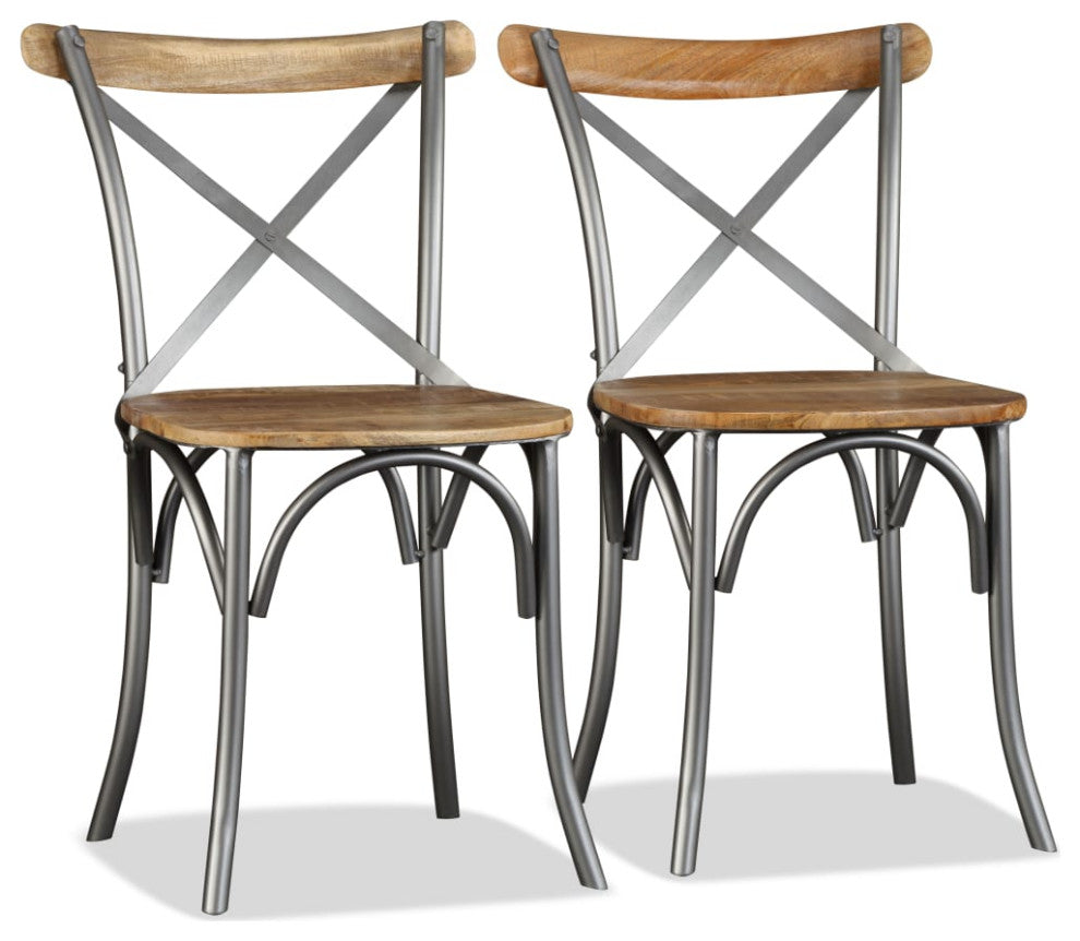 vidaXL Dining Chairs 2 pcs Solid Mango Wood