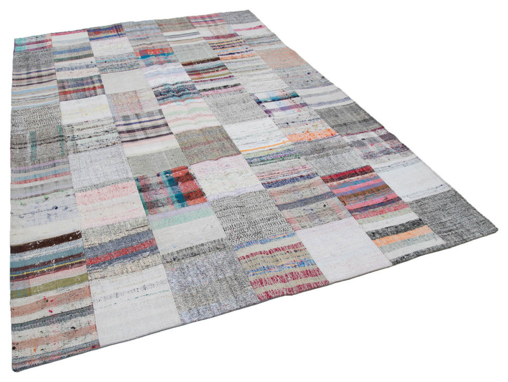 Rug N Carpet - Handmade Turkish 6' 11'' x 10' 0'' Rustic Patchwork Kilim Rug