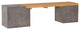 Outdoor Concrete and Teak Planter Bench