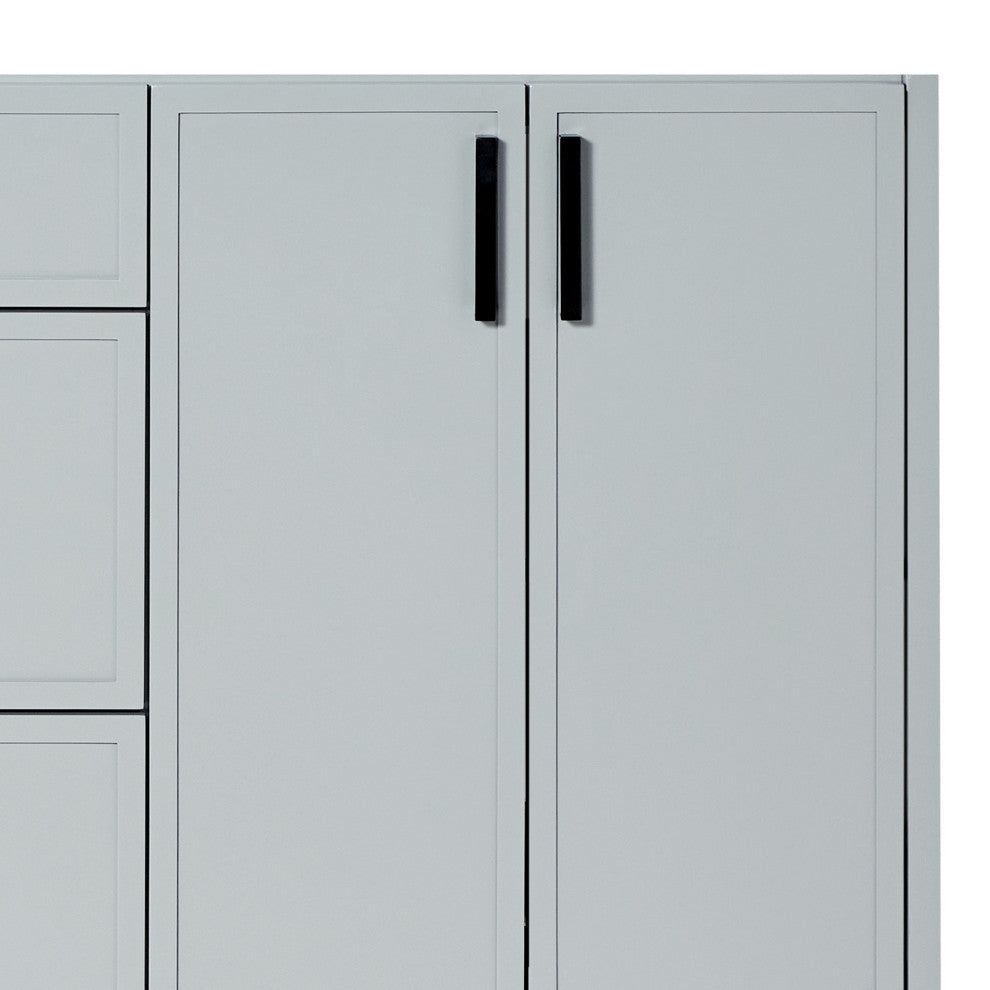 ARIEL Kelly 66 Inch Double Sink Base Cabinet, Grey