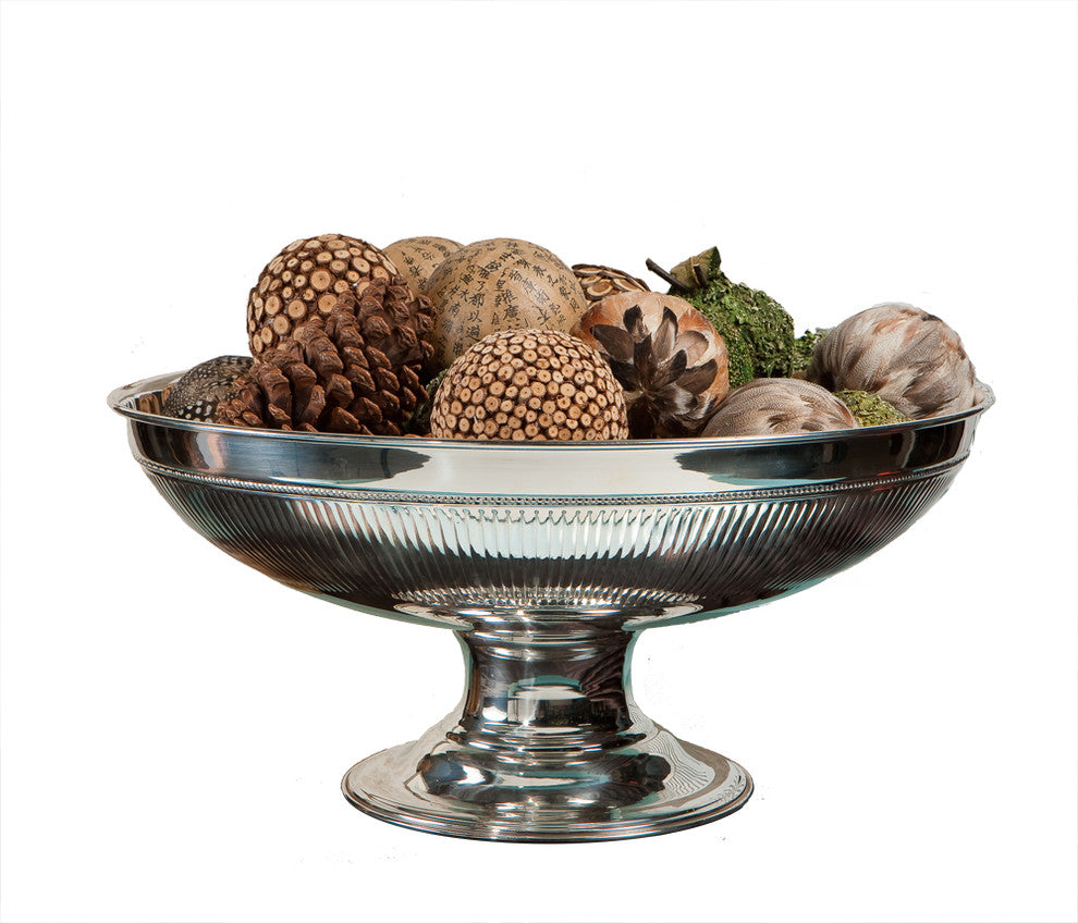 Brass Centerpiece Bowl, Nickel Finish