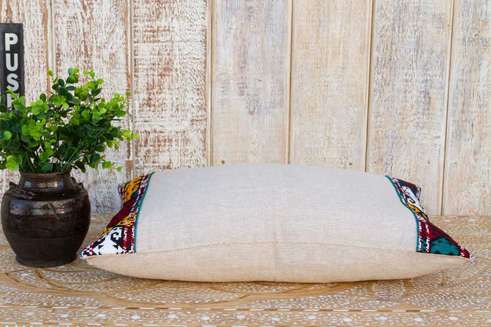 Czaee Linen Tribal Border Pillow