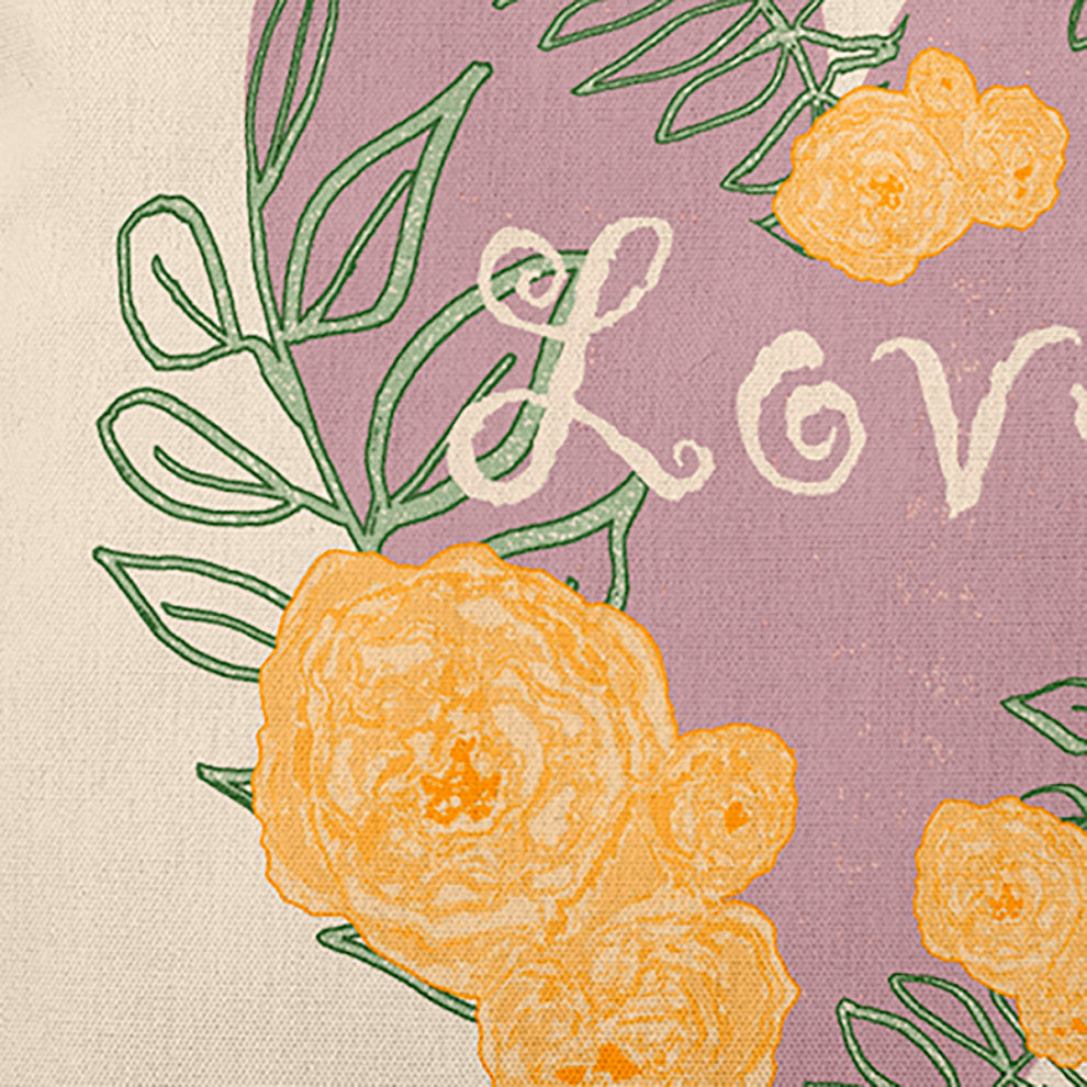 Love And Roses Decorative Throw Pillow, Romantic Purple, 26"x 26"