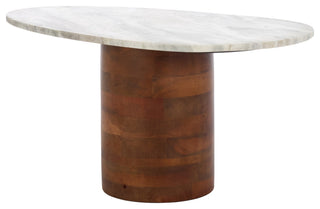 Safavieh Mono Large Marble Side Table, Off White/Walnut