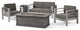 4-Piece Outdoor Aluminum Fire Table Sofa Set