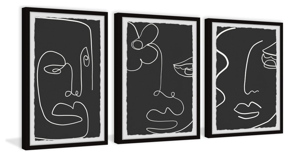 Future Beauties Triptych, Set of 3, 24x36 Panels