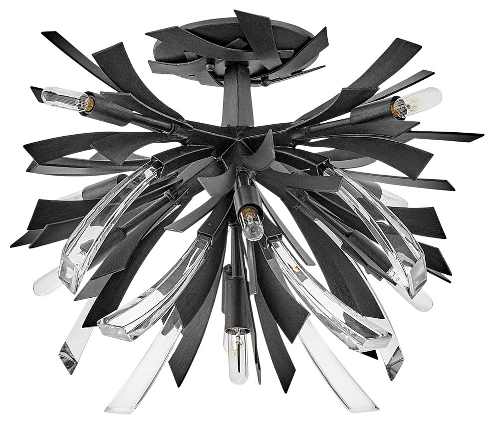 Fredrick Ramond Vida Large Semi-Flush Mount, Brushed Graphite