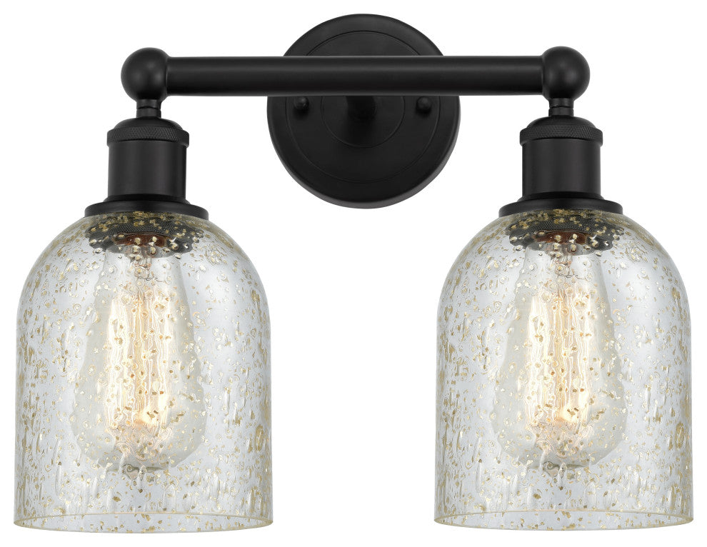 Innovations 616-2W-BK-G259 Caledonia 2 Light Bath Vanity Light, Matte Black