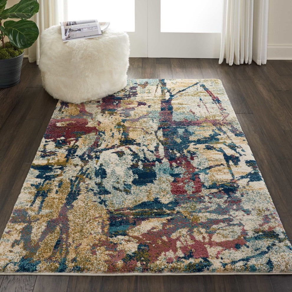 Nourison Fusion Cream/Multicolor Area Rug, 4'x6'