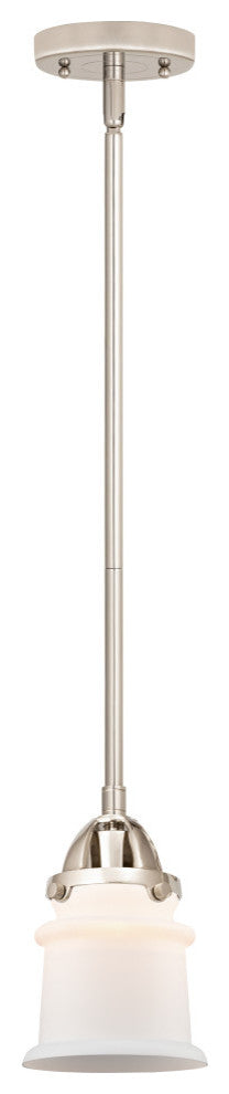 Small Canton Mini Pendant, Polished Nickel, Matte White, Matte White