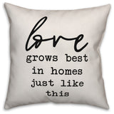 Love Grows Best, Homes Like This 18x18 Throw Pillow