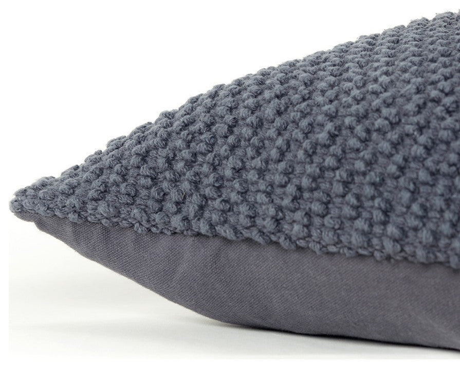 Dark Gray Nubby Textured Modern Throw Pillow