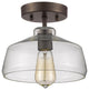 Ironclad  1-Light Rubbed Bronze Semi-Flush Ceiling Fixture