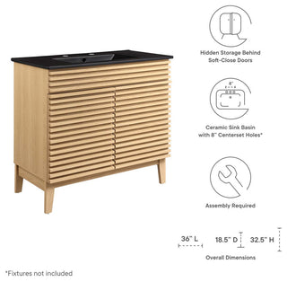Render 36" Bathroom Vanity, Oak Black