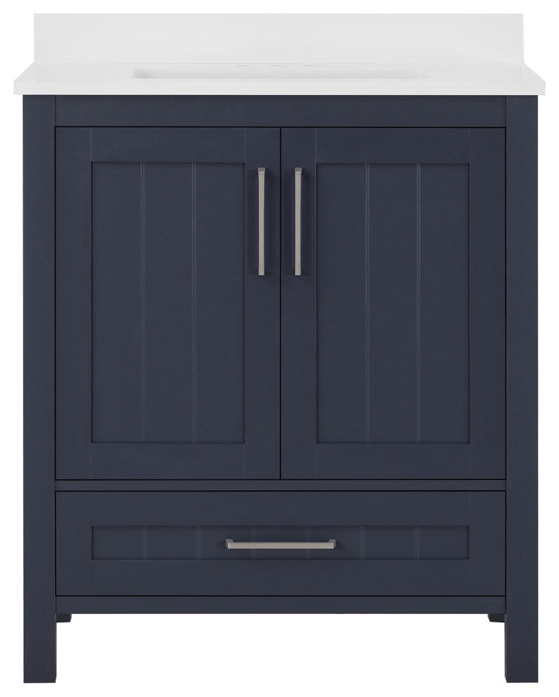 OVE Decors Kansas 18" Single Sink Vanity With Countertop, Midnight Blue, 30 in.