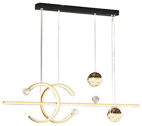 Wallisellen | Creative LED Pendant Light in a Nordic style for Dining Room, Golden, Cool Light