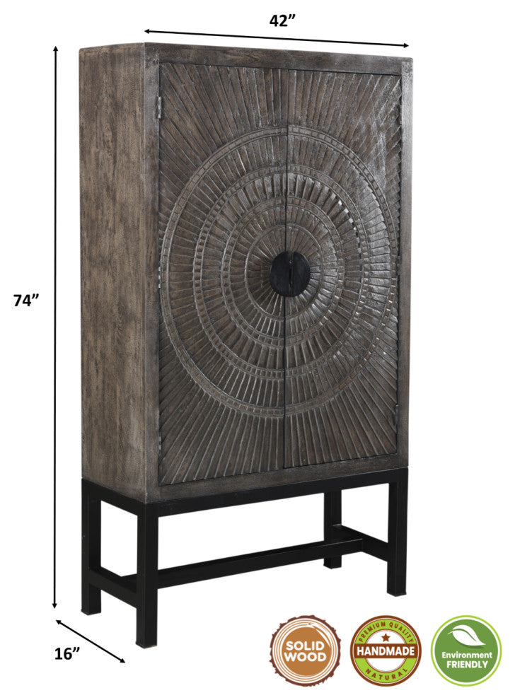 Kingsley Carved 2-Door Cabinet