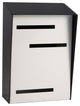 Mid Century Modern Mailbox, Two Tone Black, Vertical Large, White