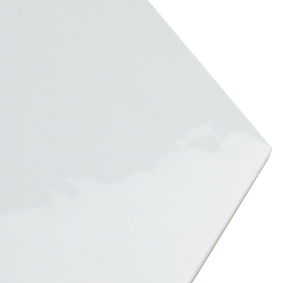 Hextile Ceramic Floor and Wall Tile, Glossy Blanco, 25
