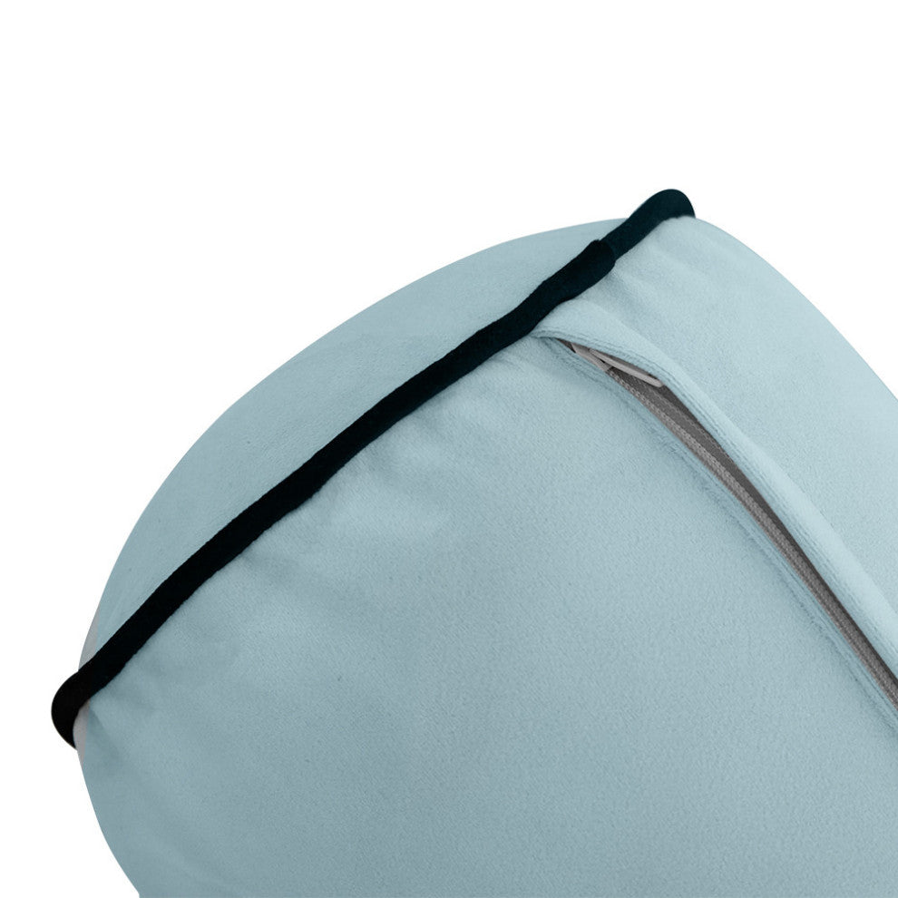 STYLE V6 Full Velvet ContrastPipe Indoor Daybed Bolster Pillow |COVER ONLY|AD355