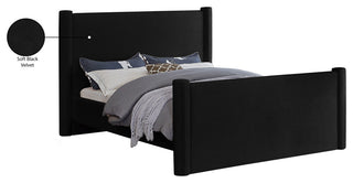 Elias Upholstered Bed, Black, Full, Velvet