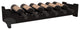 6-Bottle Mini Scalloped Wine Rack, Redwood, Black Stain