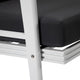 LeisureMod Walbrooke 3-Piece Patio Set With White Aluminum Frame and Cushions, Charcoal