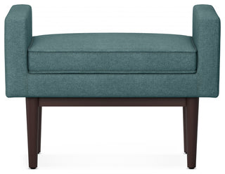 Scott Solid Hardwood Small Ottoman Bench, Smoky Teal